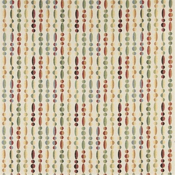Designer Fabrics K0020A 54 in. Wide Green; Yellow And Red; Geometric Striped Contemporary Upholstery Fabric K0020A - main